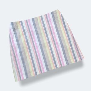 Pastel Multicolor Stripe Mini Skirt - Women